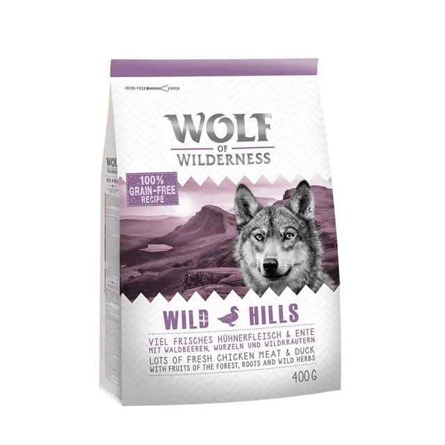 Wolf of Wilderness zkušební balení - Soft & Strong - Wide Acres - kuřecí (350 g)