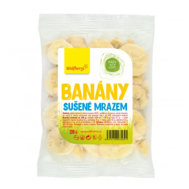 WOLFBERRY Banány sušené mrazem 20 g