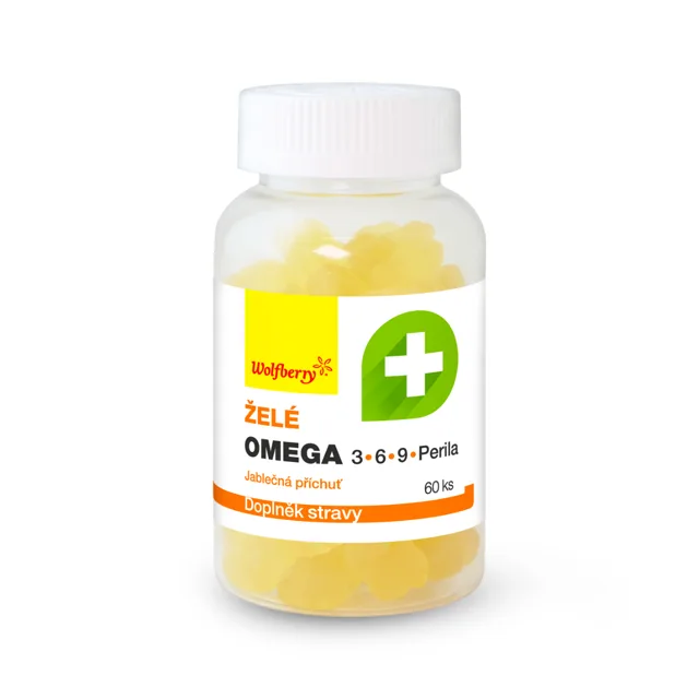 Wolfberry Omega 3,6,9+perila želé s jablečnou příchutí 60 ks