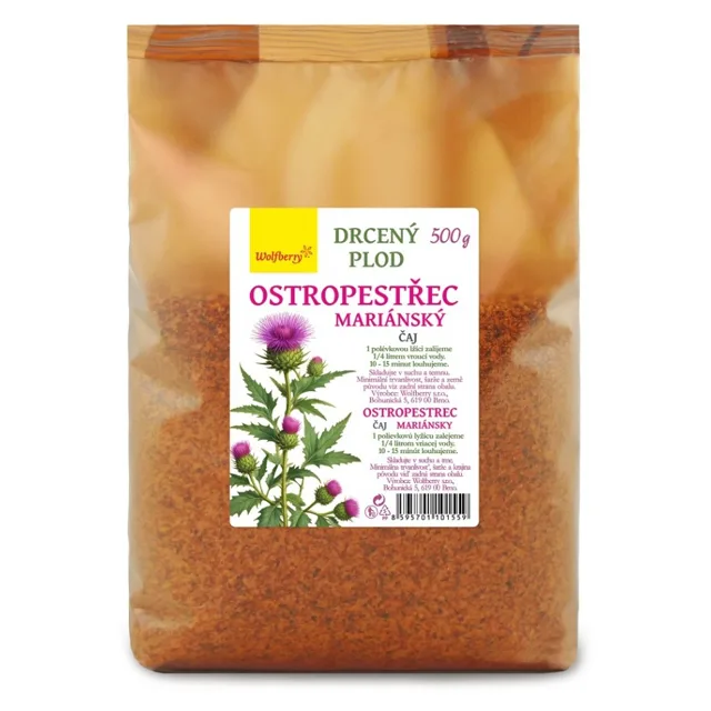 WOLFBERRY Ostropestřec plod drcený bylinný čaj 500 g