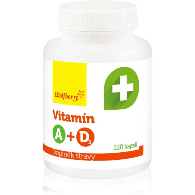 Wolfberry Vitamin A + D3 kapsle pro normální funkci imunitního systému, stav kostí, zubů a činnost svalů 120 cps
