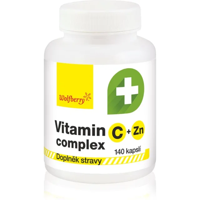 Wolfberry Vitamin C + zinek komplex kapsle pro podporu imunitního systému, krásnou pleť, nehty a normální stav zubů 140 cps
