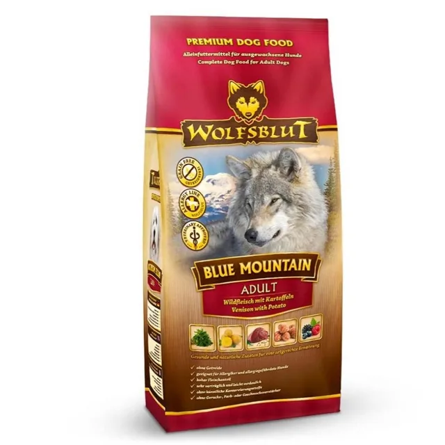 WOLFSBLUT Adult Blue Mountain suché krmivo pro psy se zvěřinou a králíkem 12,5 kg