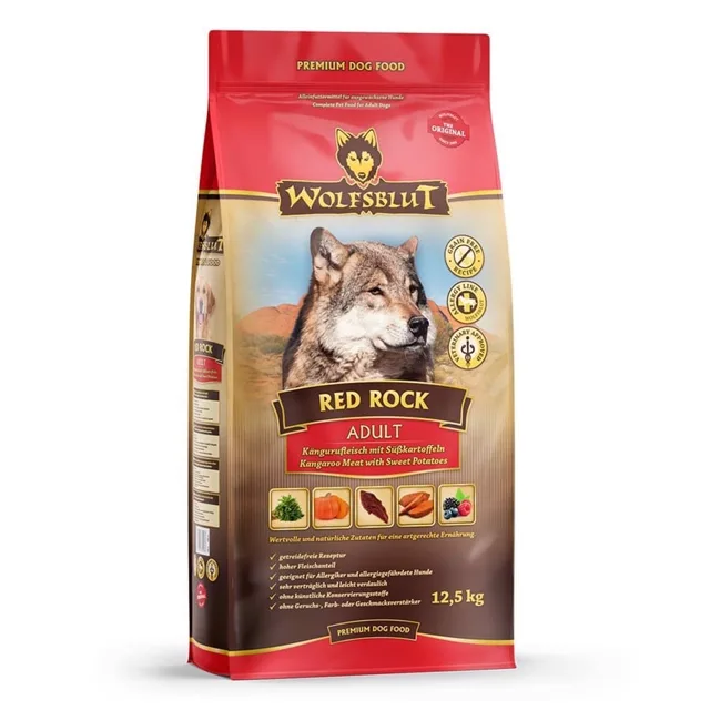 WOLFSBLUT Red Rock Adult suché krmivo pro alergické psy s klokaním masem a dýní 12,5 kg