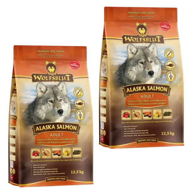 WOLFSBLUT Suché krmivo pro dospělé psy s lososem a bramborami Alaska Salmon 25 kg (2 x 12,5 kg)