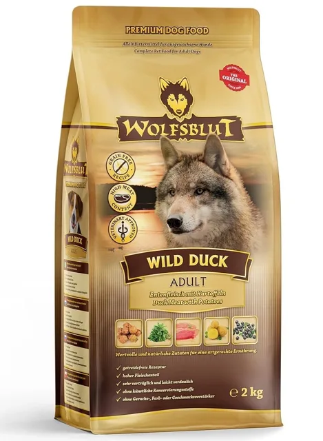 WOLFSBLUT Wild Duck Large Breed Adult suché krmivo pro psy velkých plemen s kachnou 12,5 kg