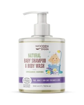 WoodenSpoon Dětský sprchový gel a šampon 2v1 s bylinkami 300 ml