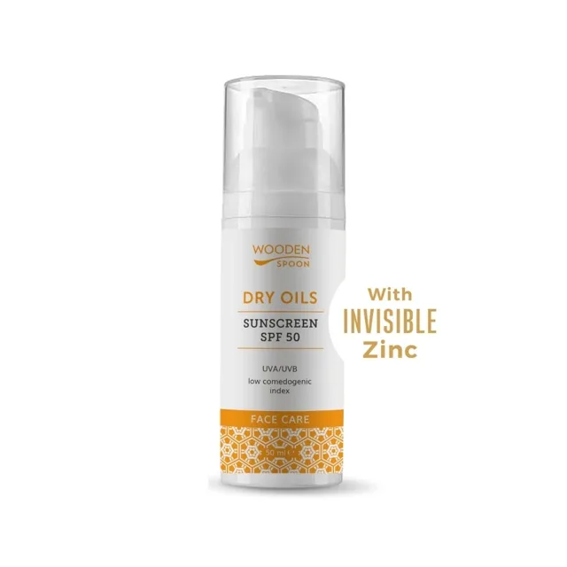 Woodenspoon Opalovací krém na obličej s nízkým komedogenním indexem SPF50 50 ml
