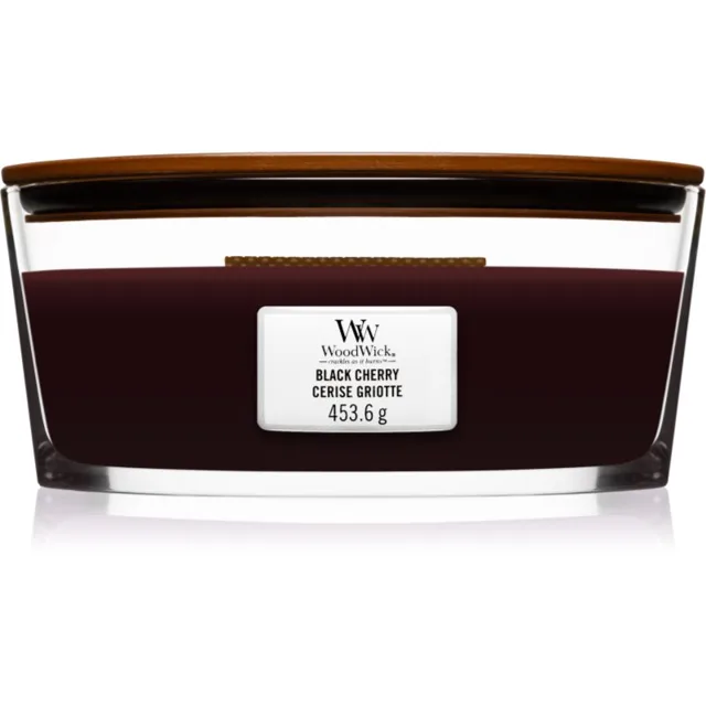 Woodwick Black Cherry vonná svíčka s dřevěným knotem (hearthwick) 453 g