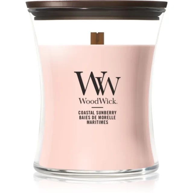 Woodwick Coastal Sunberry vonná svíčka s dřevěným knotem 275 g