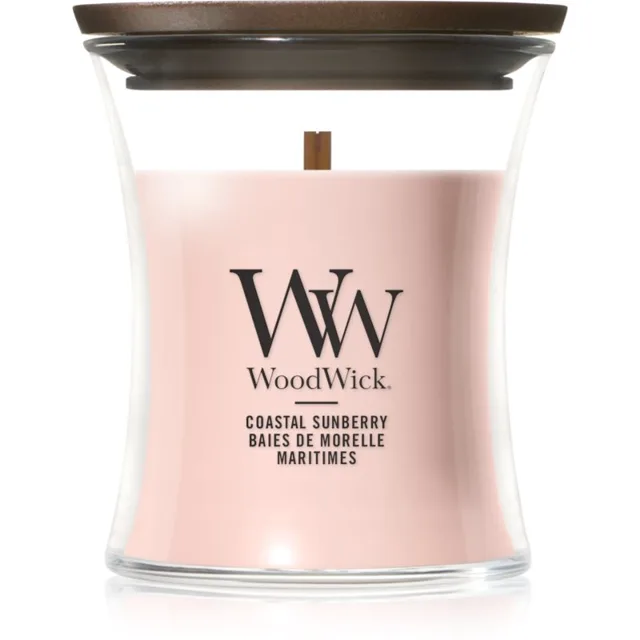 Woodwick Coastal Sunberry vonná svíčka s dřevěným knotem 85 g