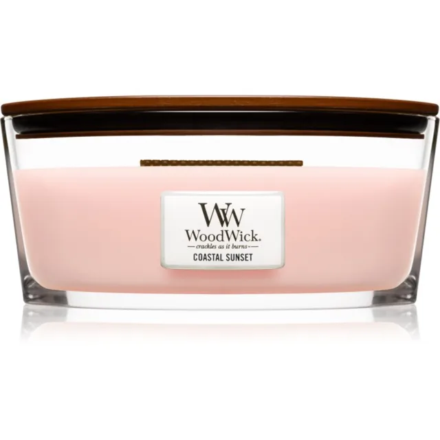 Woodwick Coastal Sunset vonná svíčka s dřevěným knotem (hearthwick) 453 g