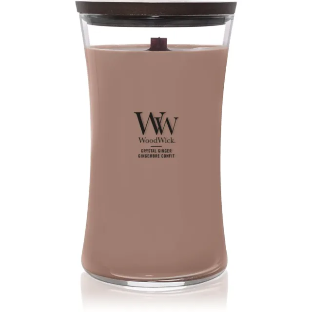 Woodwick Crystal Ginger vonná svíčka s dřevěným knotem 610 g