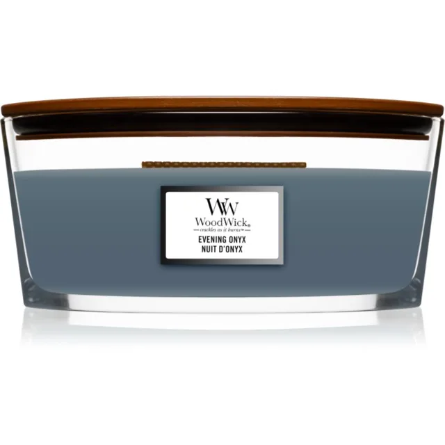Woodwick Evening Onyx vonná svíčka s dřevěným knotem (hearthwick) 453 g