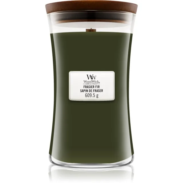 Woodwick Frasier Fir vonná svíčka s dřevěným knotem 609.5 g