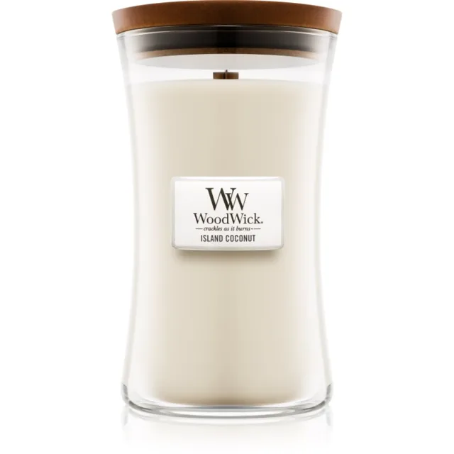 Woodwick Island Coconut vonná svíčka s dřevěným knotem 609.5 g