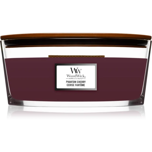 Woodwick Phantom Cherry vonná svíčka s dřevěným knotem (hearthwick) 453 g