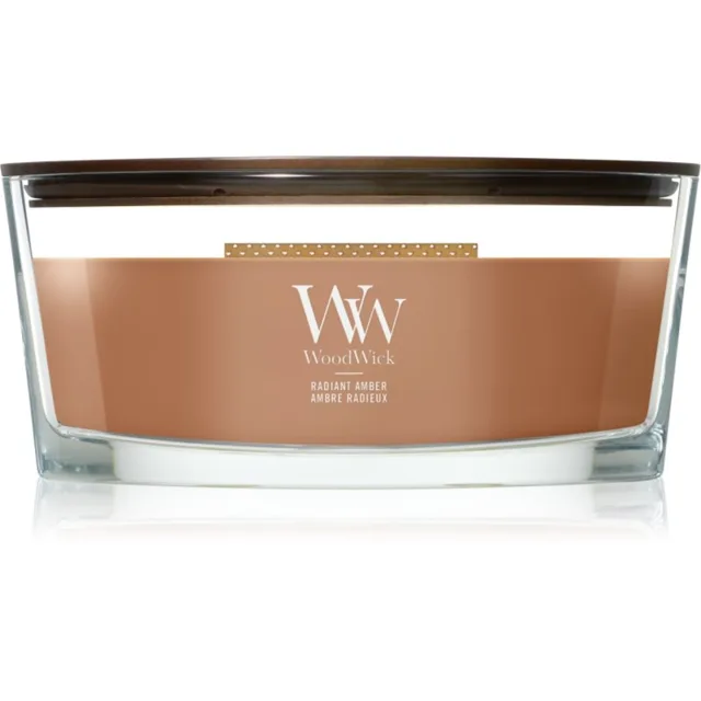 Woodwick Radiant Amber vonná svíčka s dřevěným knotem 453.6 g