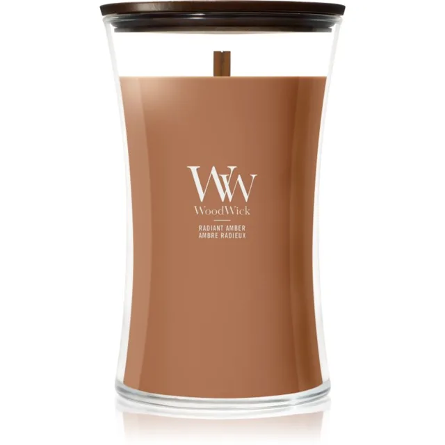Woodwick Radiant Amber vonná svíčka s dřevěným knotem 610 g