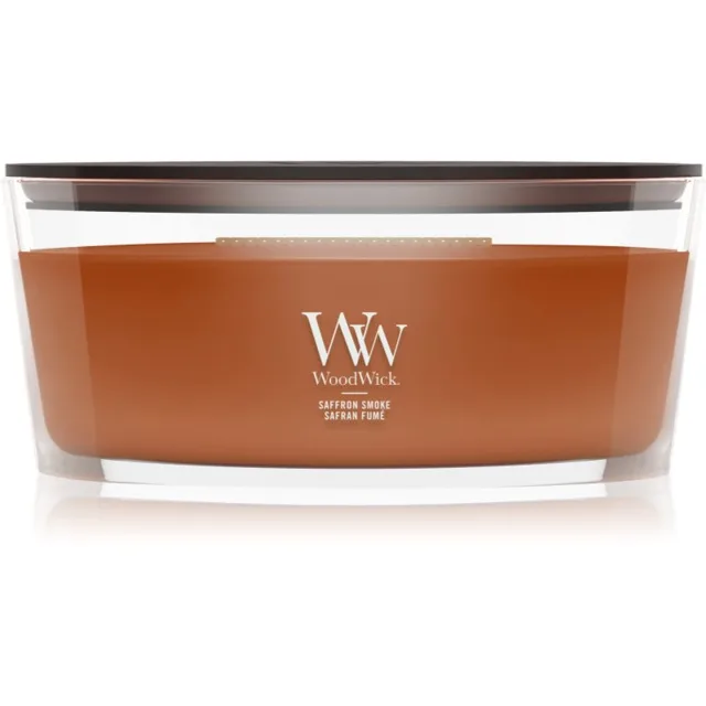 Woodwick Saffron Smoke vonná svíčka s dřevěným knotem 453.6 g