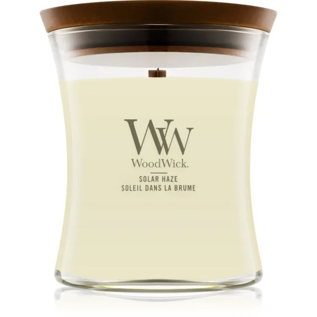 Woodwick Solar Haze vonná svíčka s dřevěným knotem 275 g