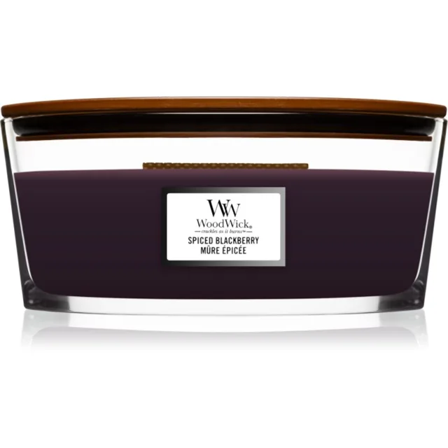 Woodwick Spiced Blackberry vonná svíčka s dřevěným knotem (hearthwick) 453.6 g