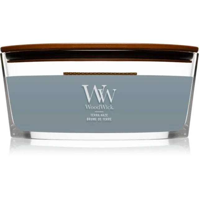 Woodwick Terra Haze vonná svíčka s dřevěným knotem (hearthwick) 453 g