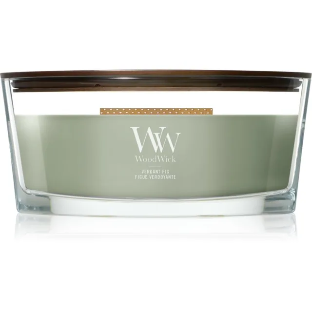 Woodwick Verdant Fig vonná svíčka s dřevěným knotem 453.6 g