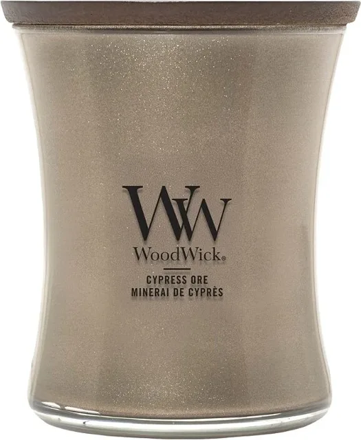 WoodWick Vonná svíčka střední Precious Metals Cypress Ore 275 g
