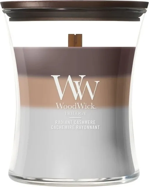 WoodWick Vonná svíčka váza střední Trilogy Radiant Cashmere 275 g