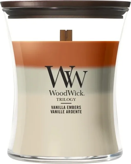 WoodWick Vonná svíčka váza střední Trilogy Vanilla Embers 275 g