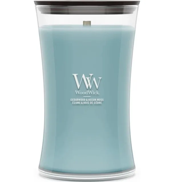 WoodWick Vonná svíčka váza velká Cedarwood & Ocean Moss 609,5 g