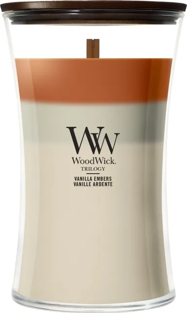 WoodWick Vonná svíčka váza velká Trilogy Vanilla Embers 609,5 g