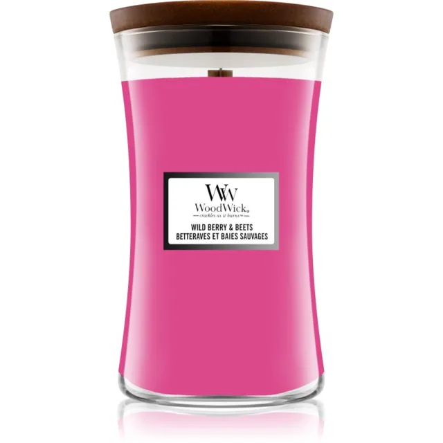 Woodwick Wild Berry & Beets vonná svíčka s dřevěným knotem 609.5 g