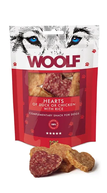 WOOLF Hearts Of Duck Or Chicken And Rice 100g