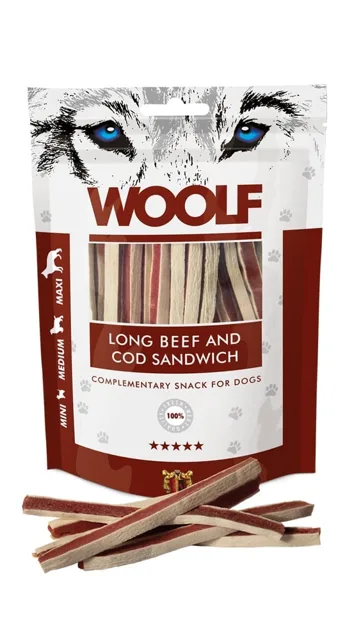 WOOLF Long Beef And Cod Sandwich 100g