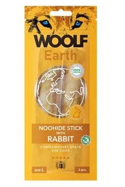 Woolf pochoutka earth noohide L sticks with rabbit 85g