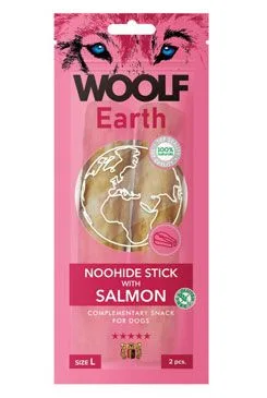 Woolf pochoutka earth noohide L sticks with salmon 85g