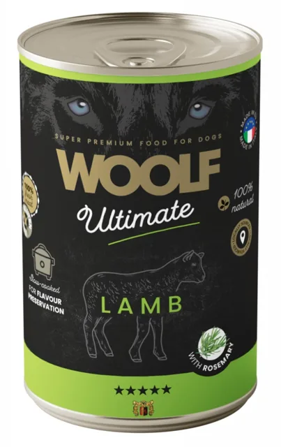 WOOLF Ultimate Adult Dog Lamb with Rosemary 400g vlhká strava s jehněčím a rozmarýnem pro psy