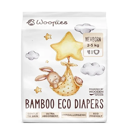 Woopies Wooden Spoon dětské eko pleny newborn 2-5kg 40ks