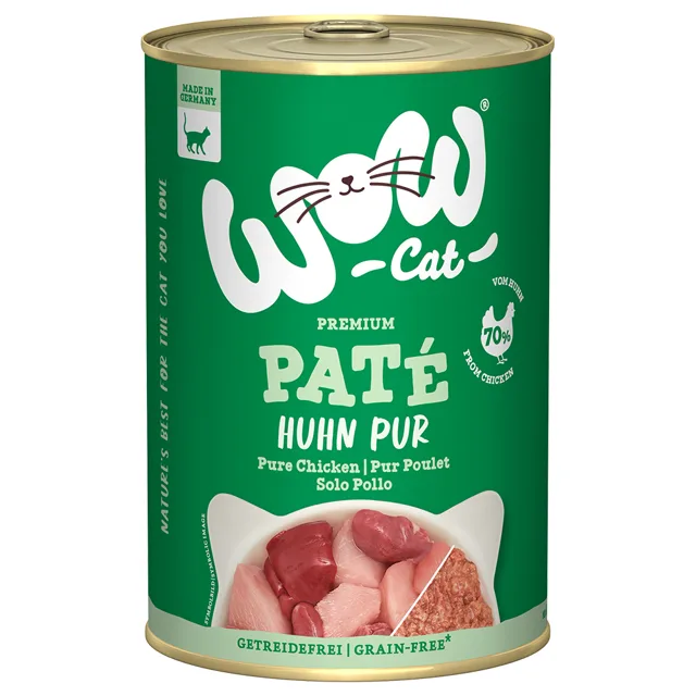 WOW Cat Adult 12 × 400 g - výhodné balení - čisté kuřecí