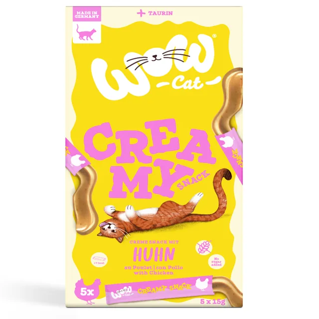 Wow Cat Creamy Snack - losos (5 x 16 g)