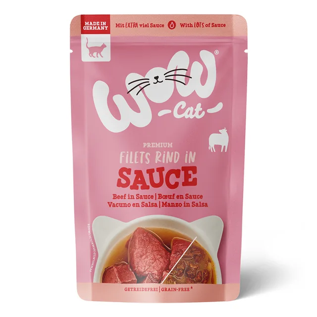 WOW Cat filety v omáčce 8 x 85 g - Hovězí