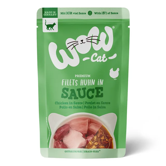 WOW Cat filety v omáčce 8 x 85 g - Kuřecí