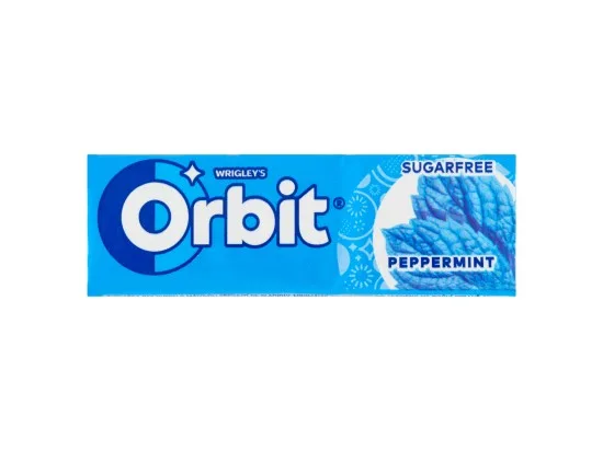 Wrigley's Orbit Peppermint žvýkačka bez cukru s mátovou příchutí se sladidly 10 ks 14 g