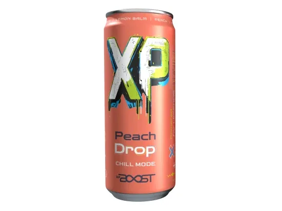 XP Boost nealkoholický sycený nápoj Peach drop 330 ml