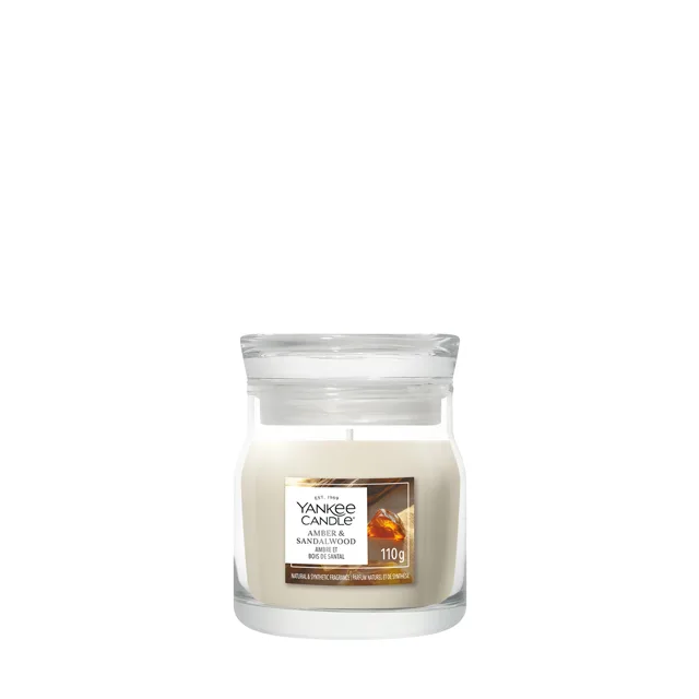 Yankee Candle Aromatická svíčka Signature sklo malé Amber & Sandalwood 110 g
