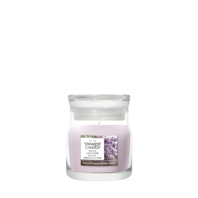 Yankee Candle Aromatická svíčka Signature sklo malé Dried Lavender & Oak 110 g