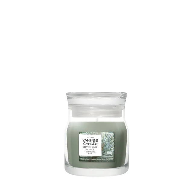Yankee Candle Aromatická svíčka Signature sklo malé Silver Sage & Pine 110 g