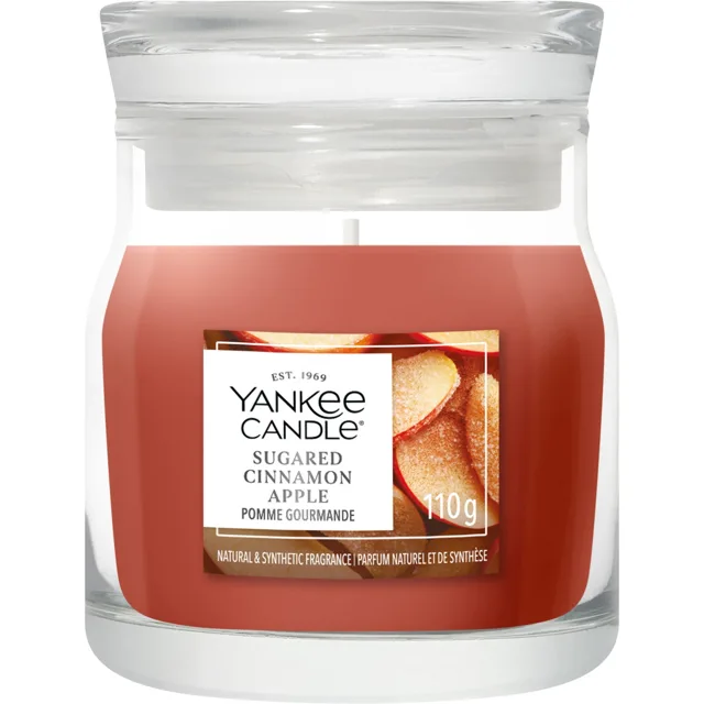 Yankee Candle Aromatická svíčka Signature sklo malé Sugared Cinnamon Apple 110 g